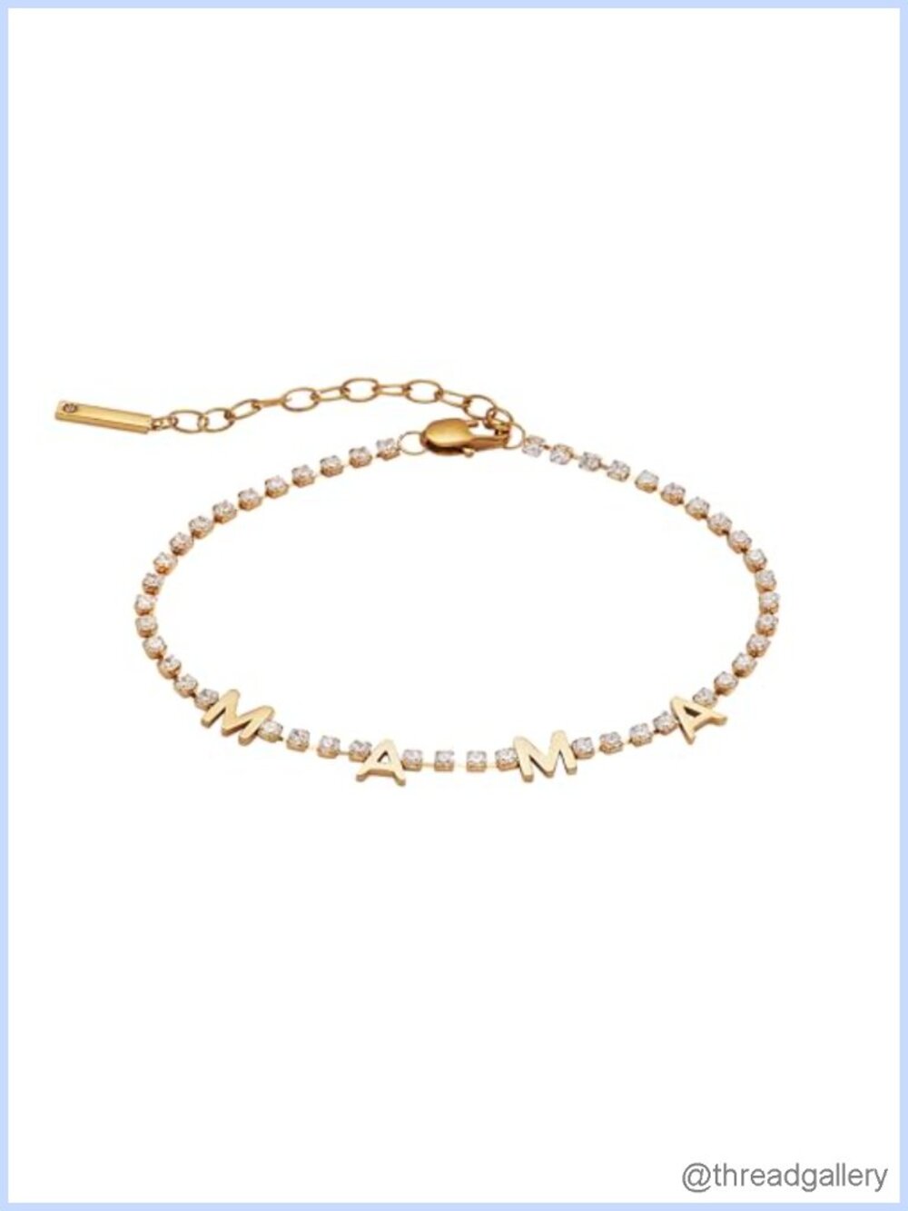 Alex and Ani Mama Crystal Tennis Bracelet Gold Tone Adjustable 6.5-8.5"